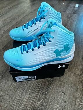 Under Armour Curry 1 PRNT Basketball Shoes - Teal/Blue